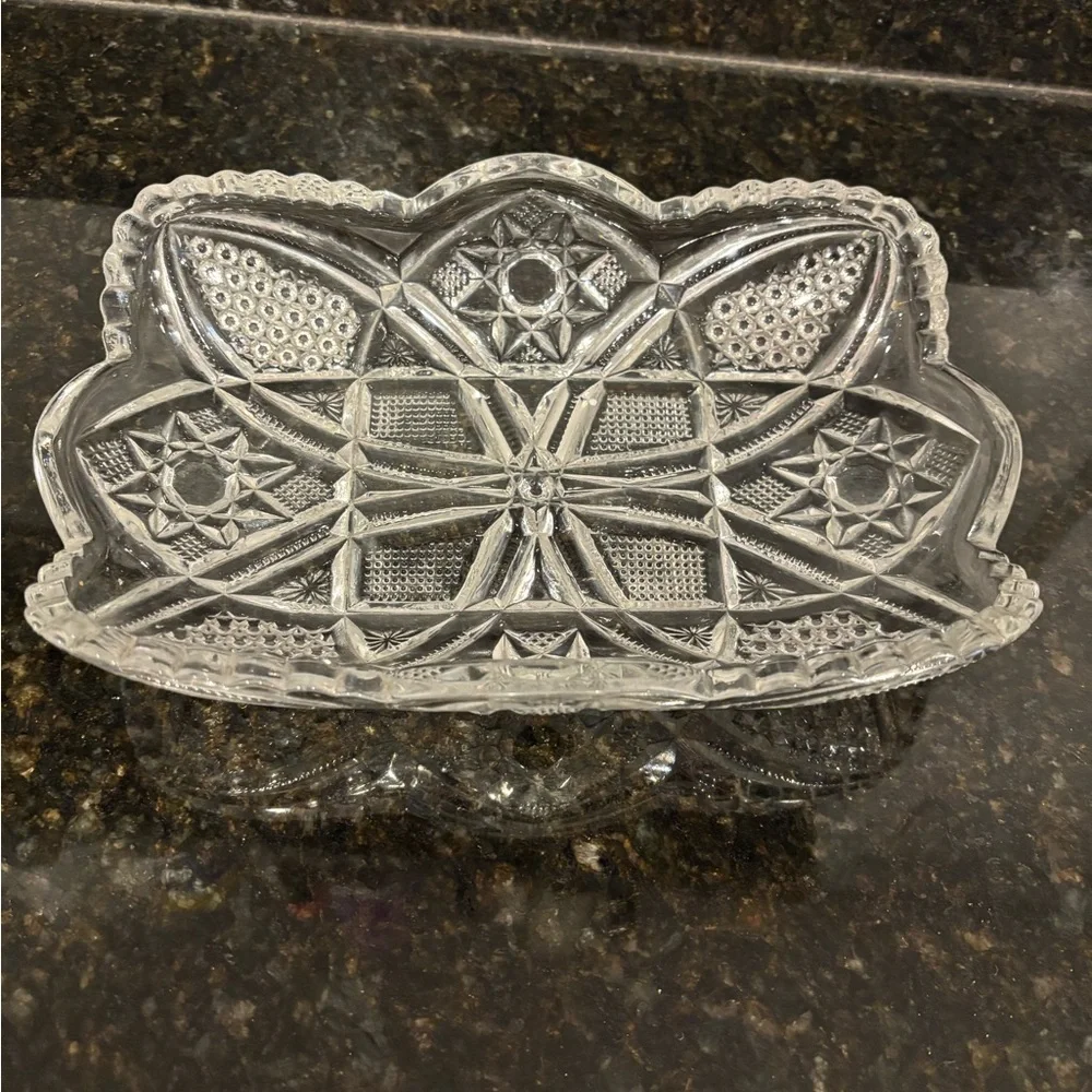 Vintage Cut Glass Candy Dish